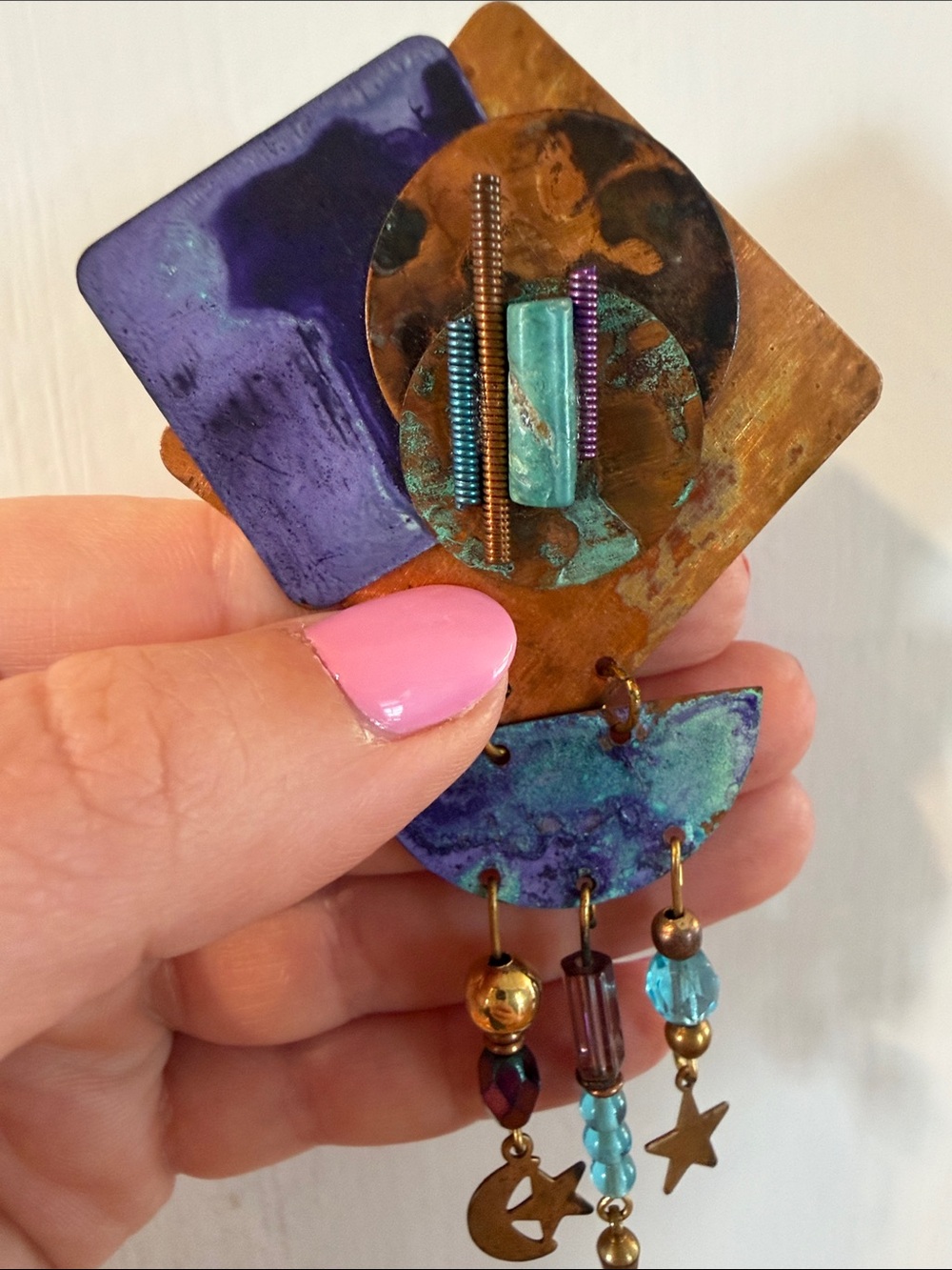 Celestial Art Deco Statement Accent Brooch - Vintage - Picture 4 of 5